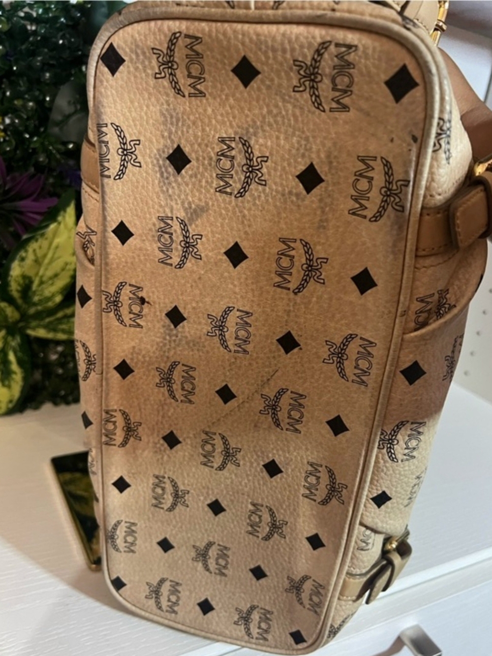 MCM Beige Logo Tote Bag - Designer Women's Handbag - Picture 4 of 9